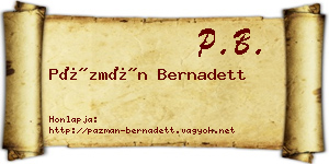 Pázmán Bernadett névjegykártya