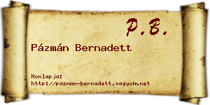Pázmán Bernadett névjegykártya