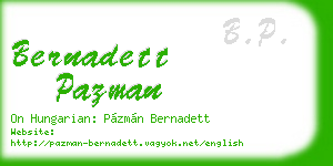 bernadett pazman business card