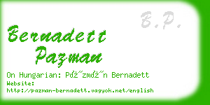 bernadett pazman business card